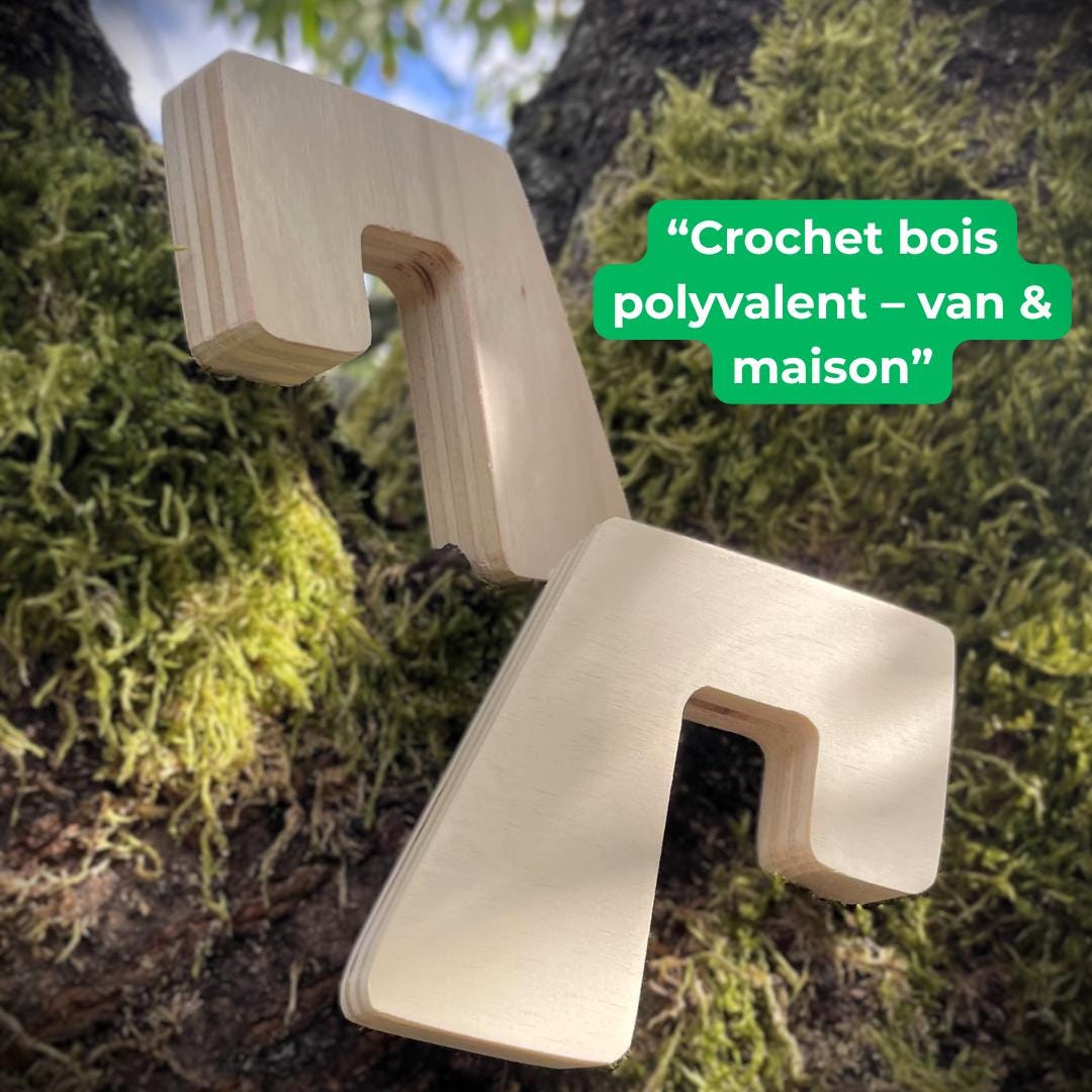 Crochet fixation bois pour van Support tablette vendu par deux