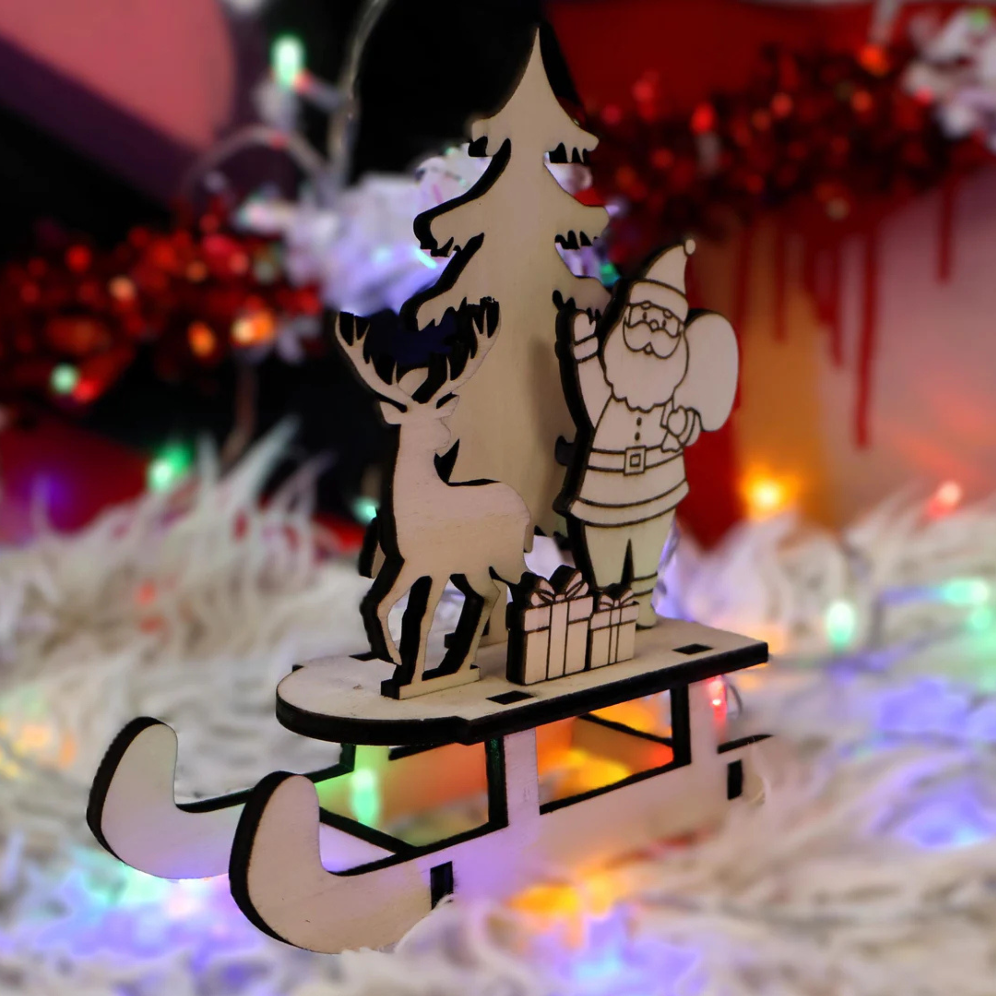 Traîneau de Noël en bois