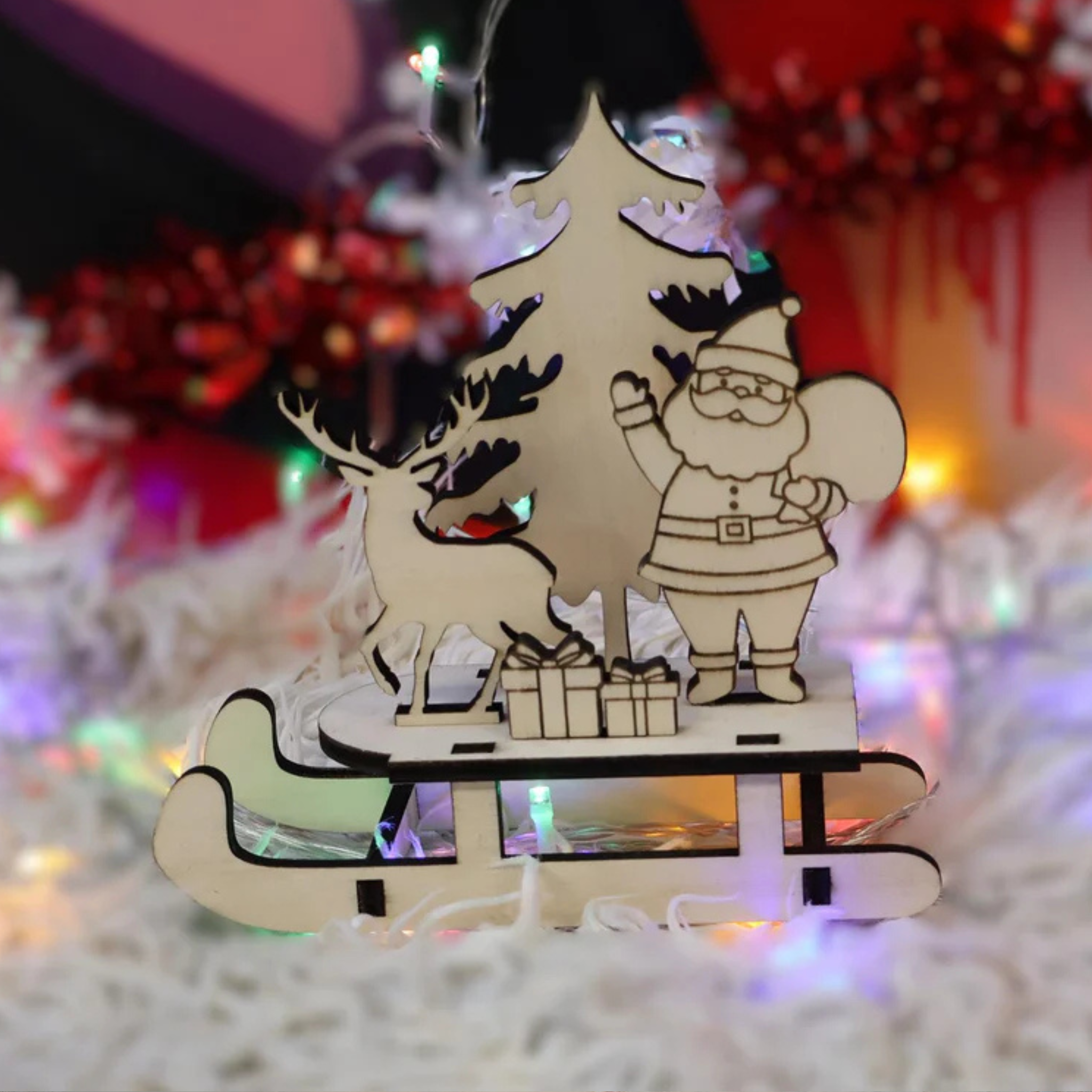 Traîneau de Noël en bois