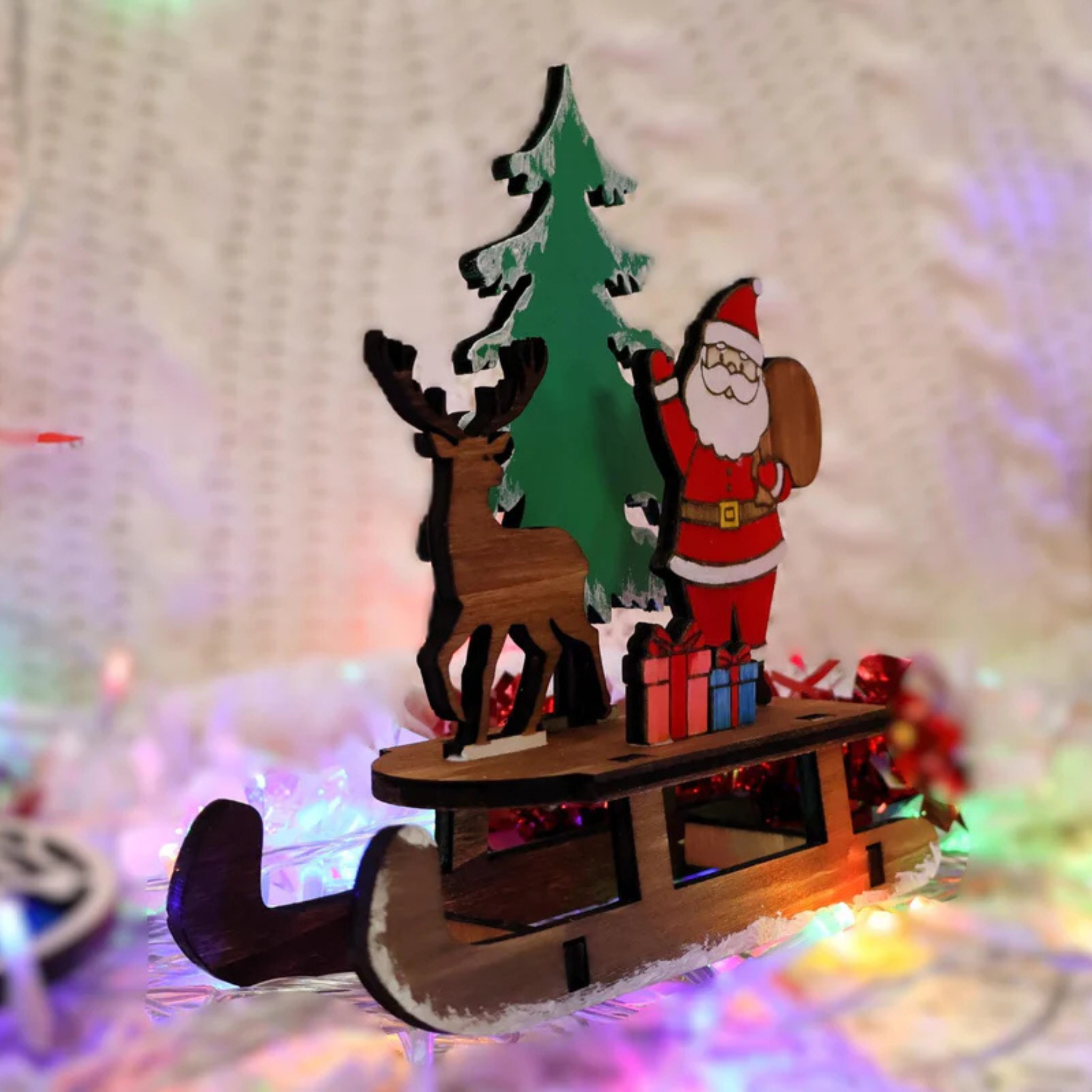 Traîneau de Noël en bois