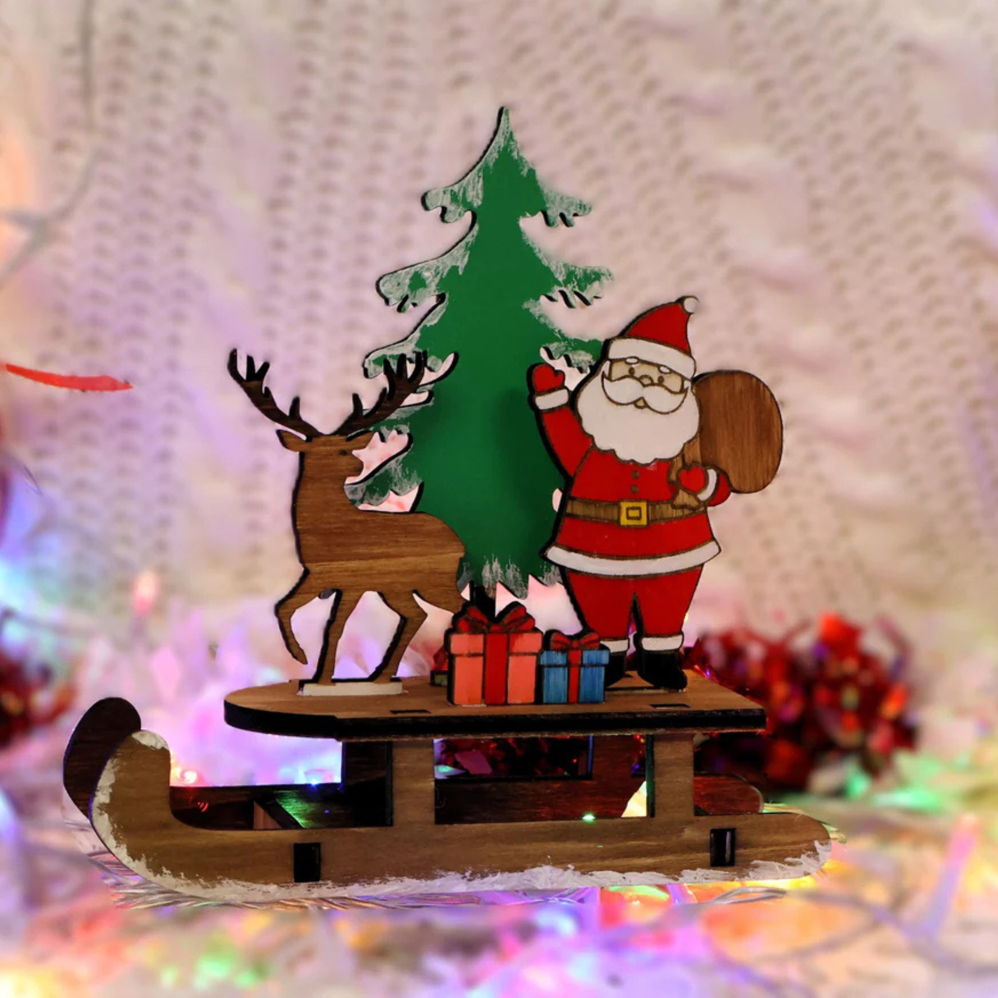 Traîneau de Noël en bois