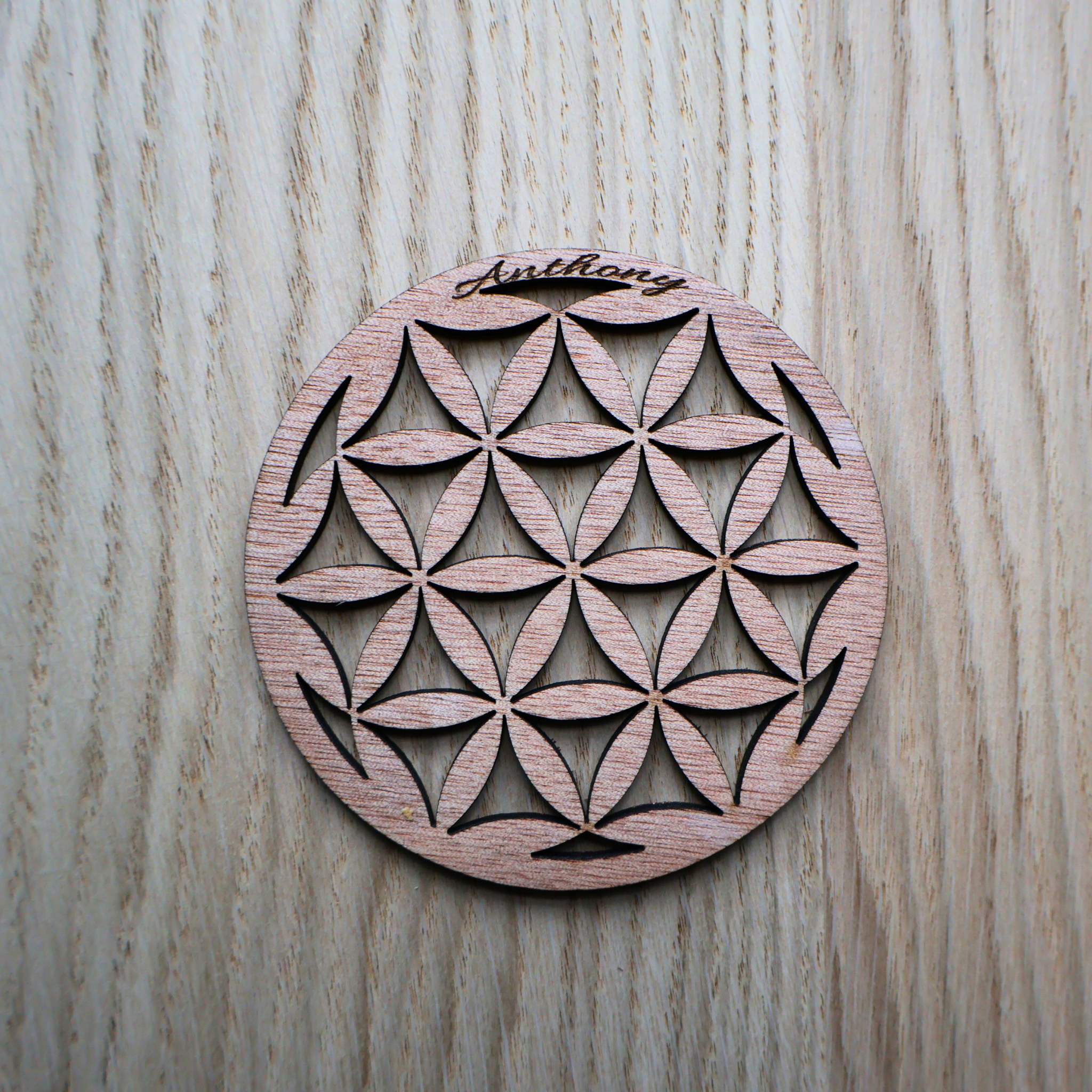 Dessous de verre mandala fleur de vie personnalisé