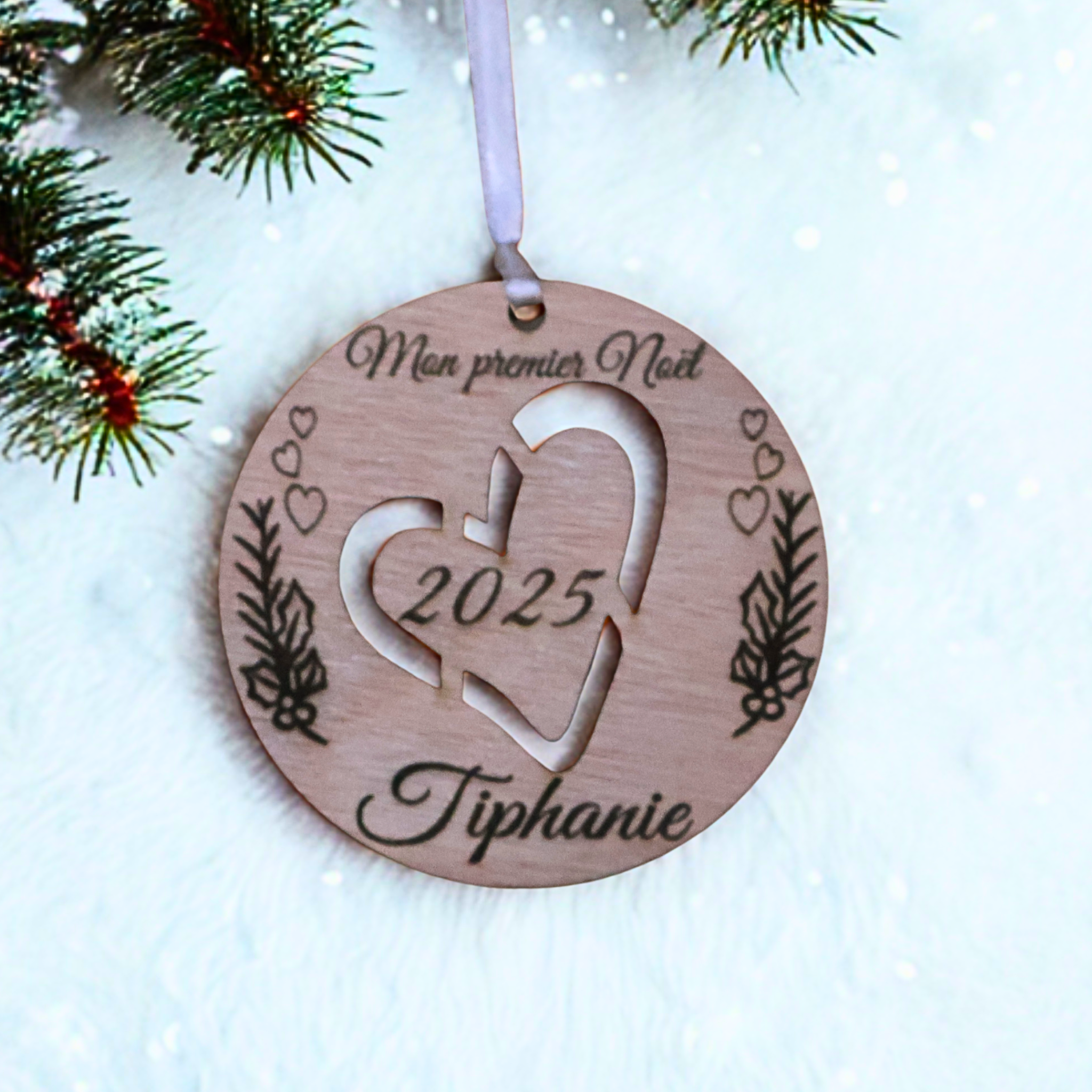 Boule de Noël personnalisée Mon premier Noël 2025