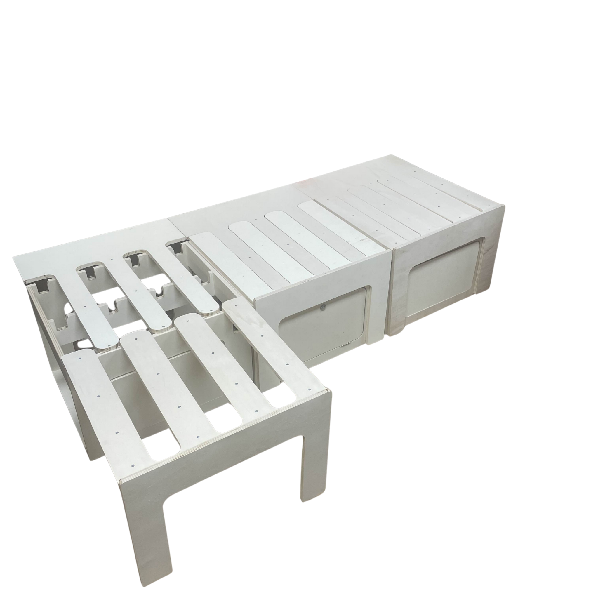 Lit peigne en bois pour van aménagé Modulaire & rangement L120cm