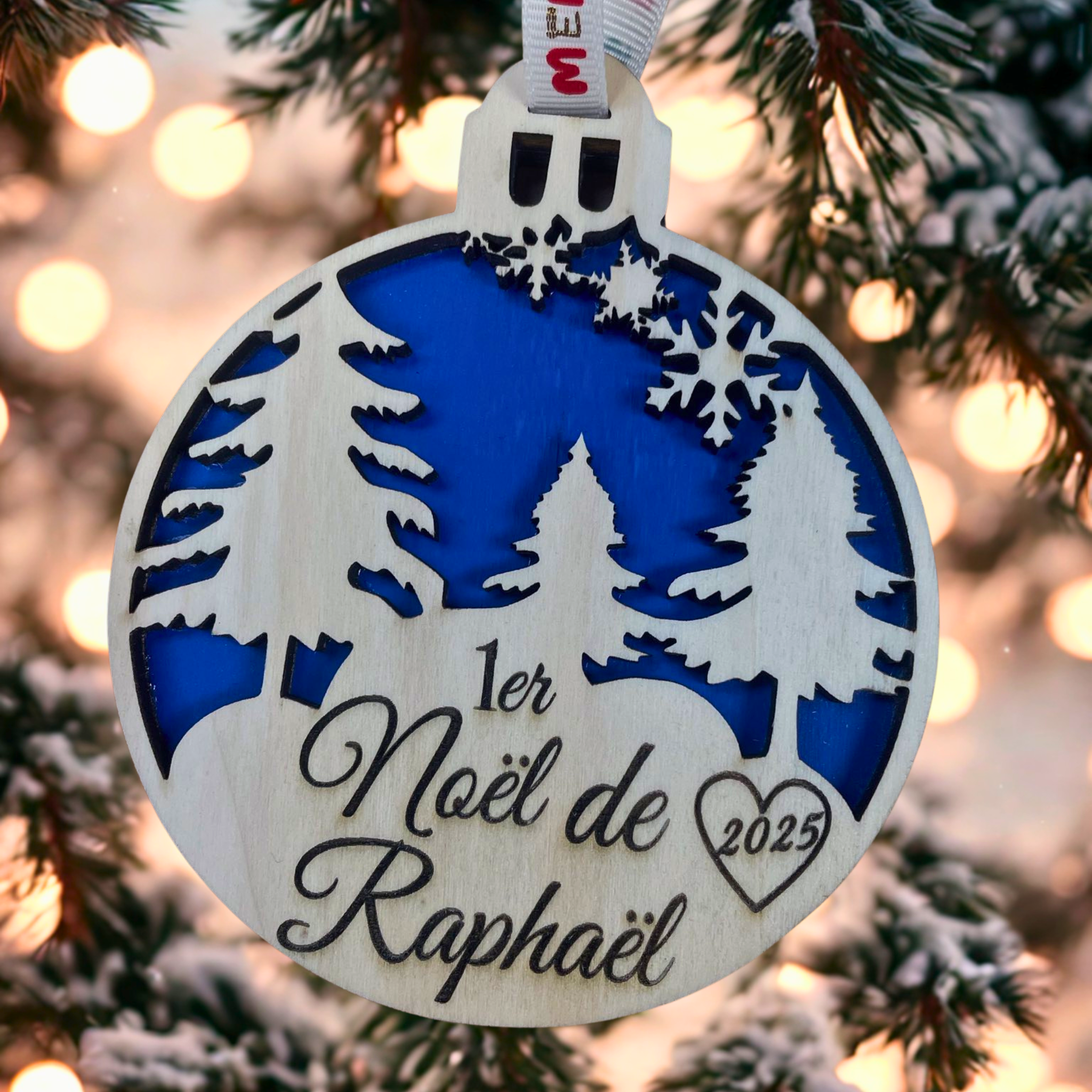 Boule de Noël personnalisée famille