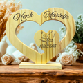Cœur en bois personnalisé mariage ou Saint-Valentin