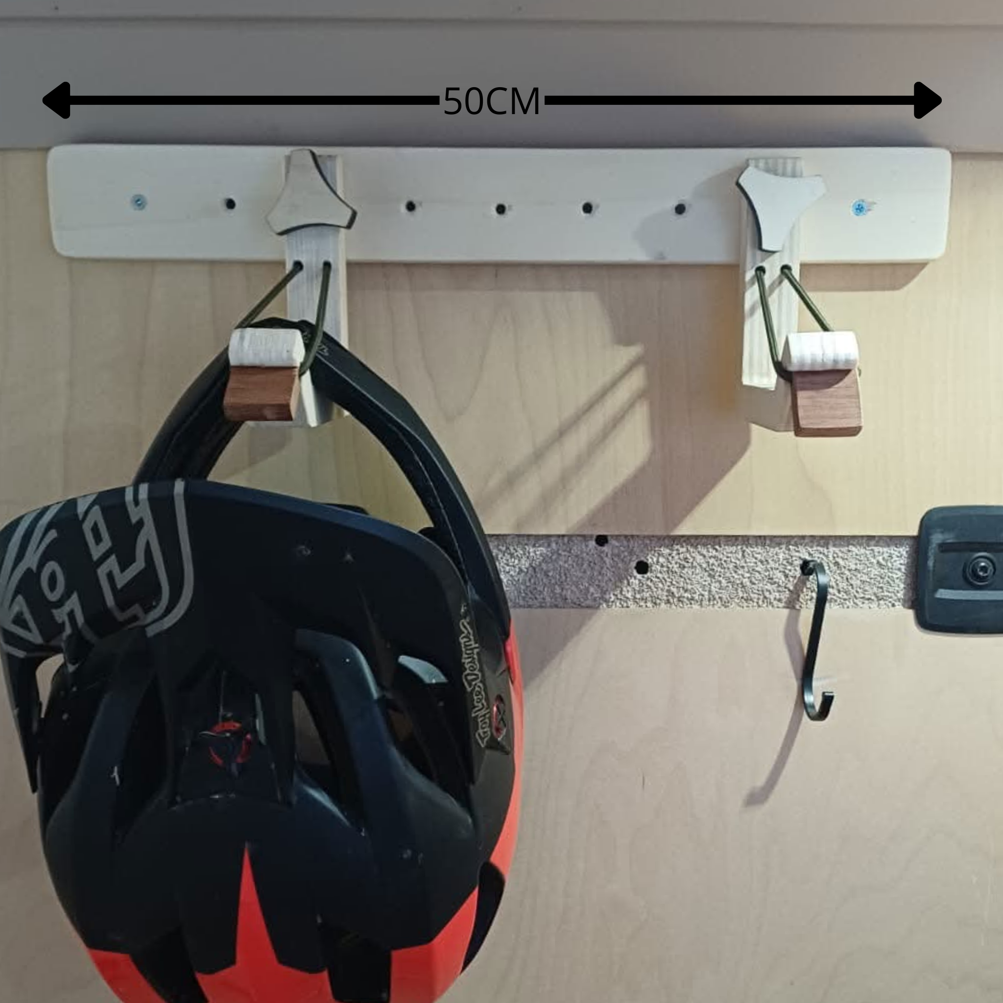 Support Casque Mural Modulaire Bois - Porte-Casque Moto VTT Ski Van-Life