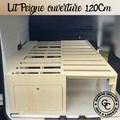 Lit peigne en bois pour van aménagé Modulaire & rangement L120cm