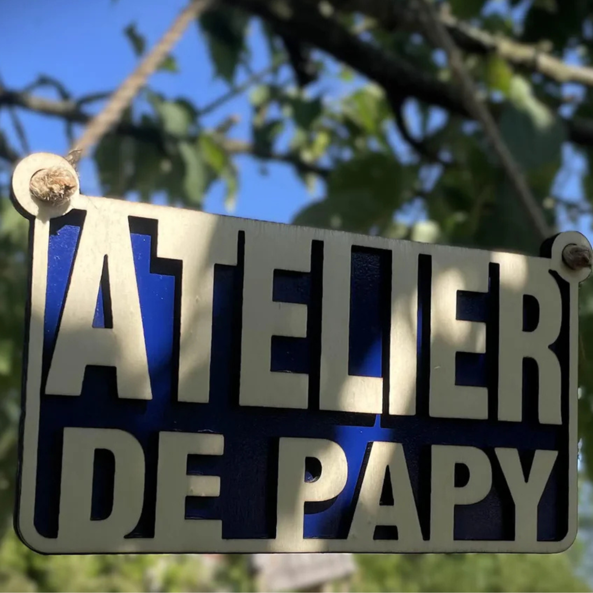 Pancarte bois artisanale pour garage atelier style rétro