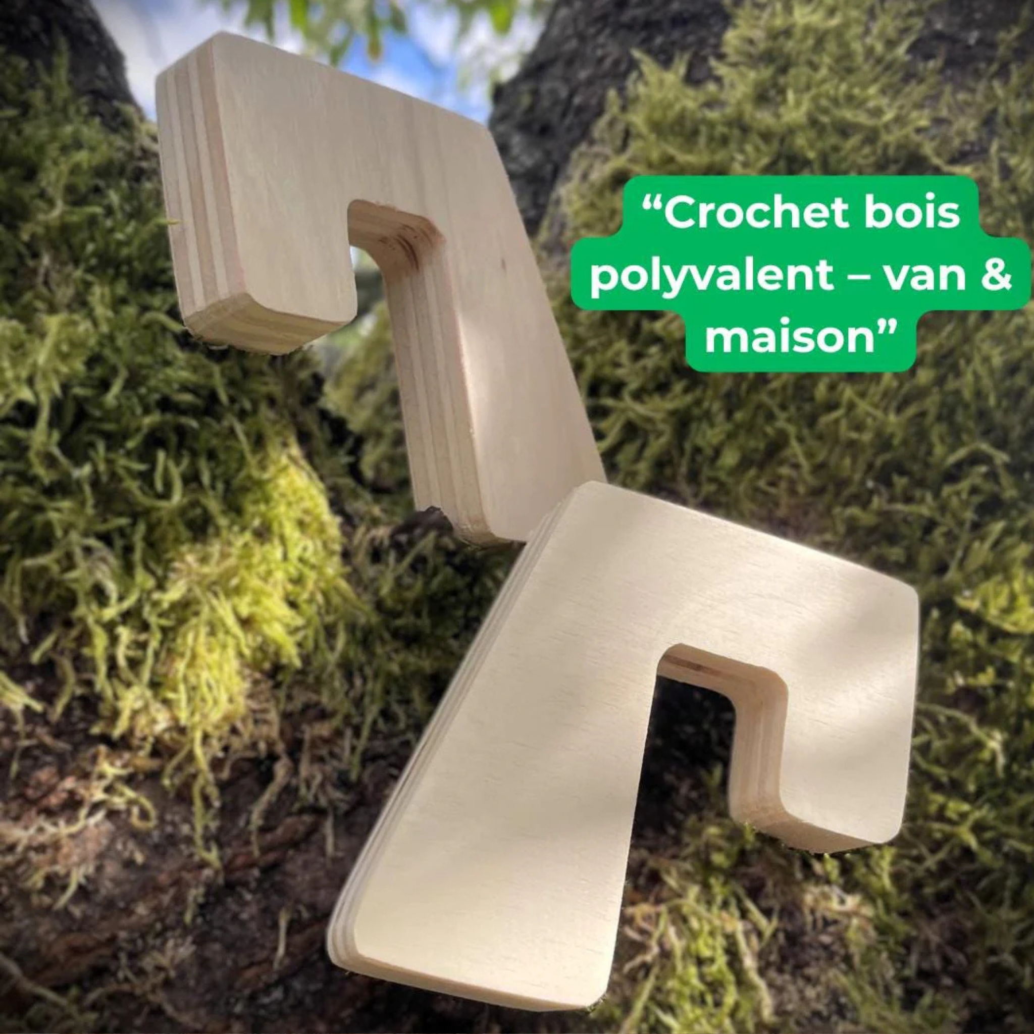 Crochet fixation bois pour van Support tablette vendu par deux