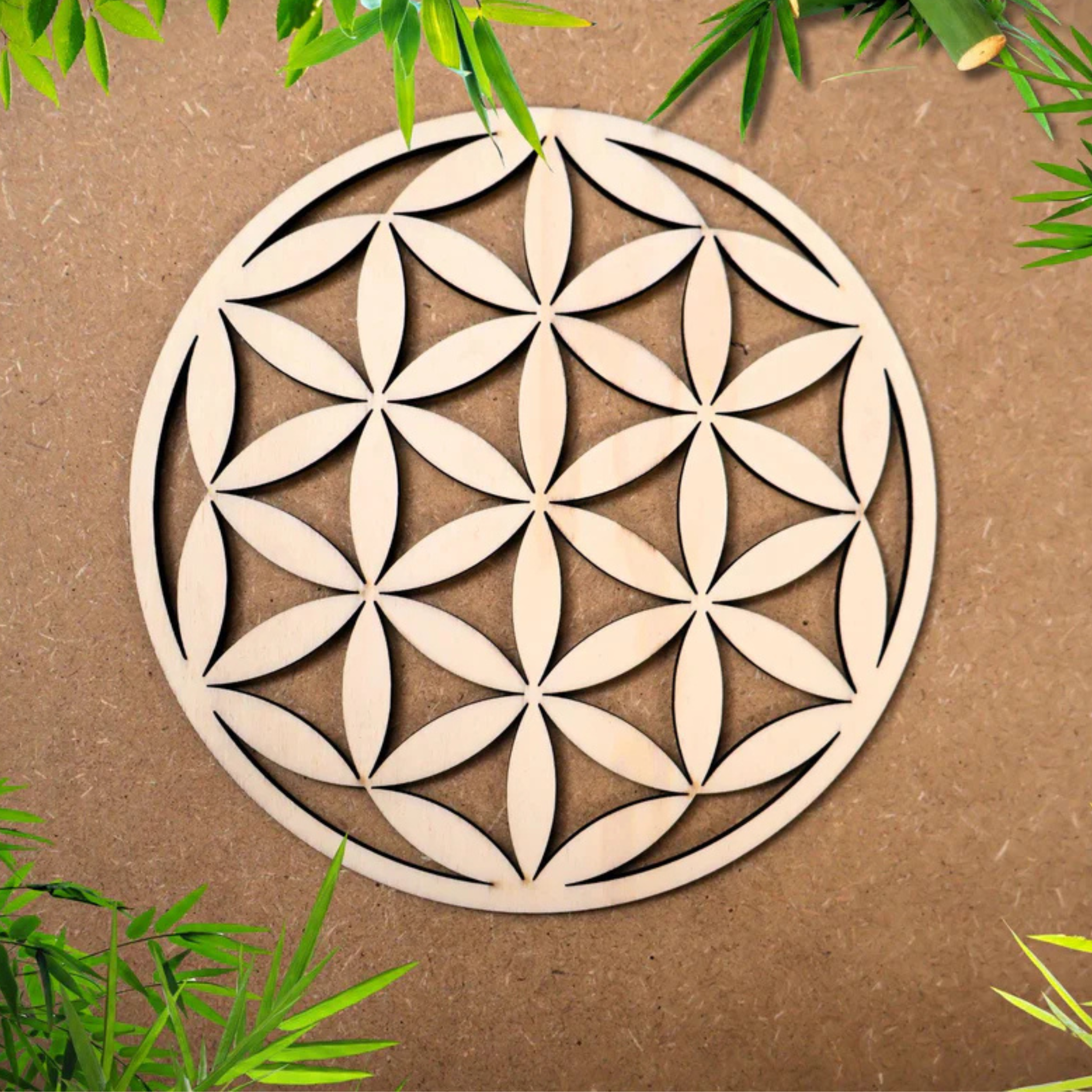 Fleur de Vie en bois, Mandala, décoration murale & table