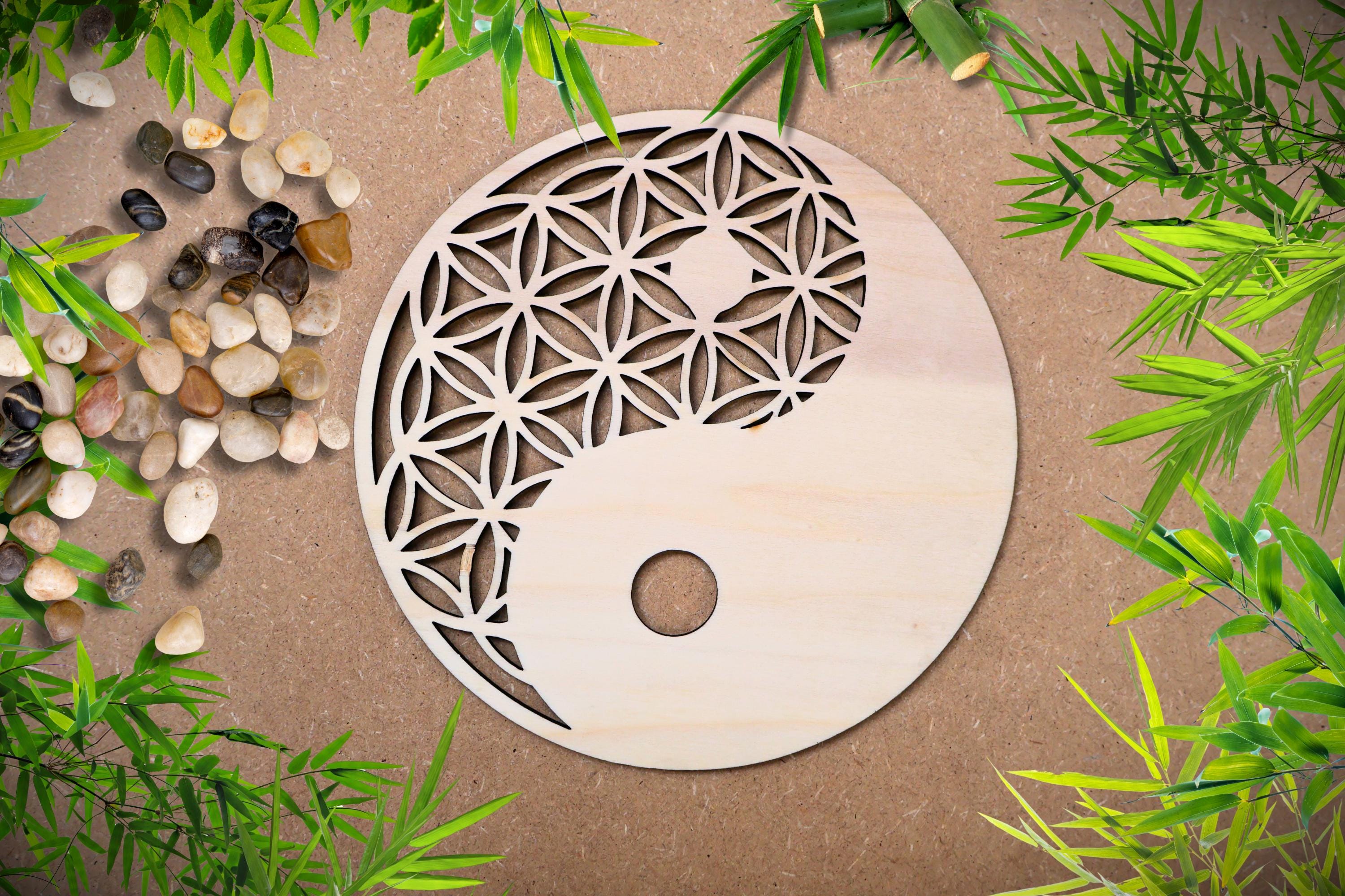 Fleur de Vie en bois, Mandala, décoration murale & table, coupé sur mesure de 20 à 70 cm