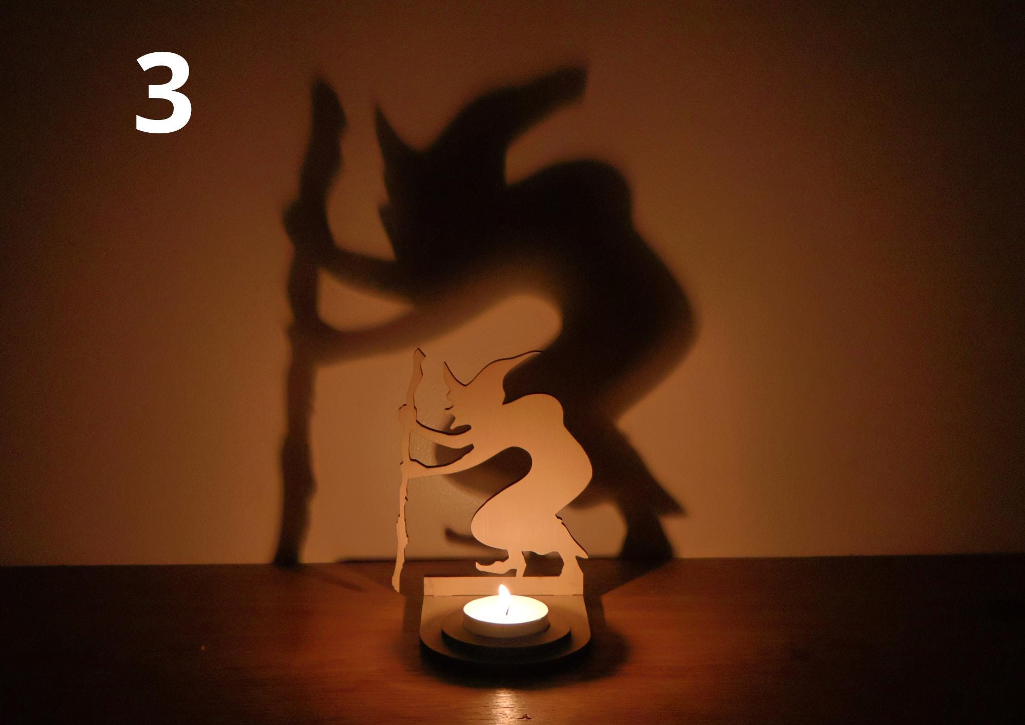 Support Bougie Sorcière décoration halloween Ombre Effrayante