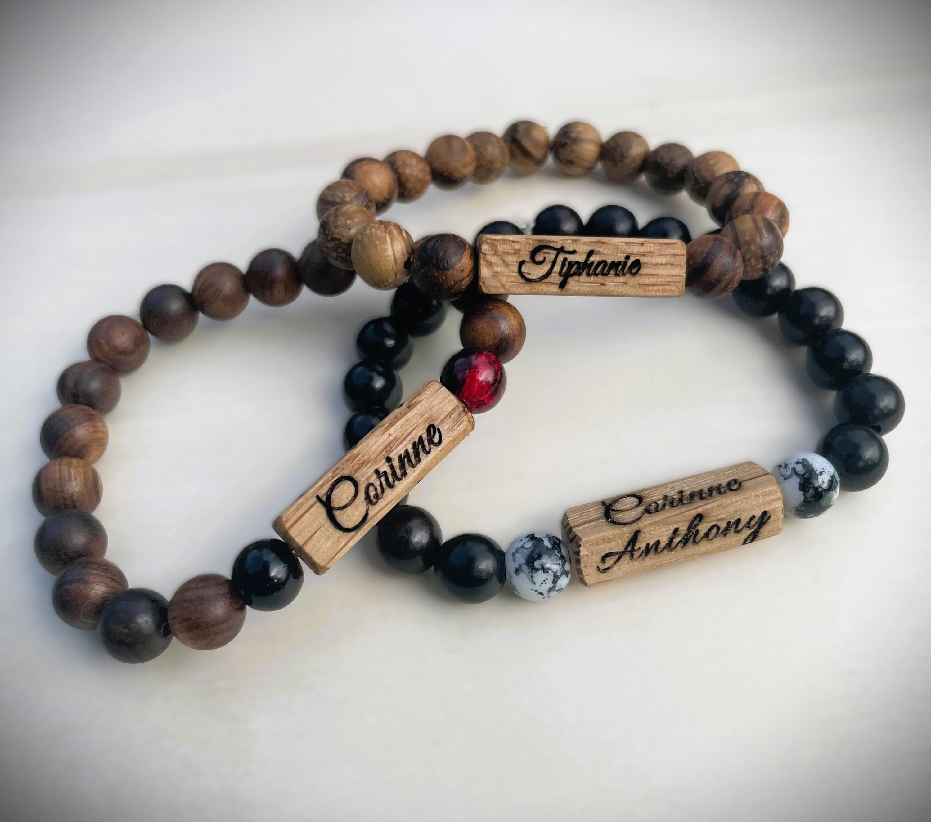 Bracelet personnalisé bois chêne massif