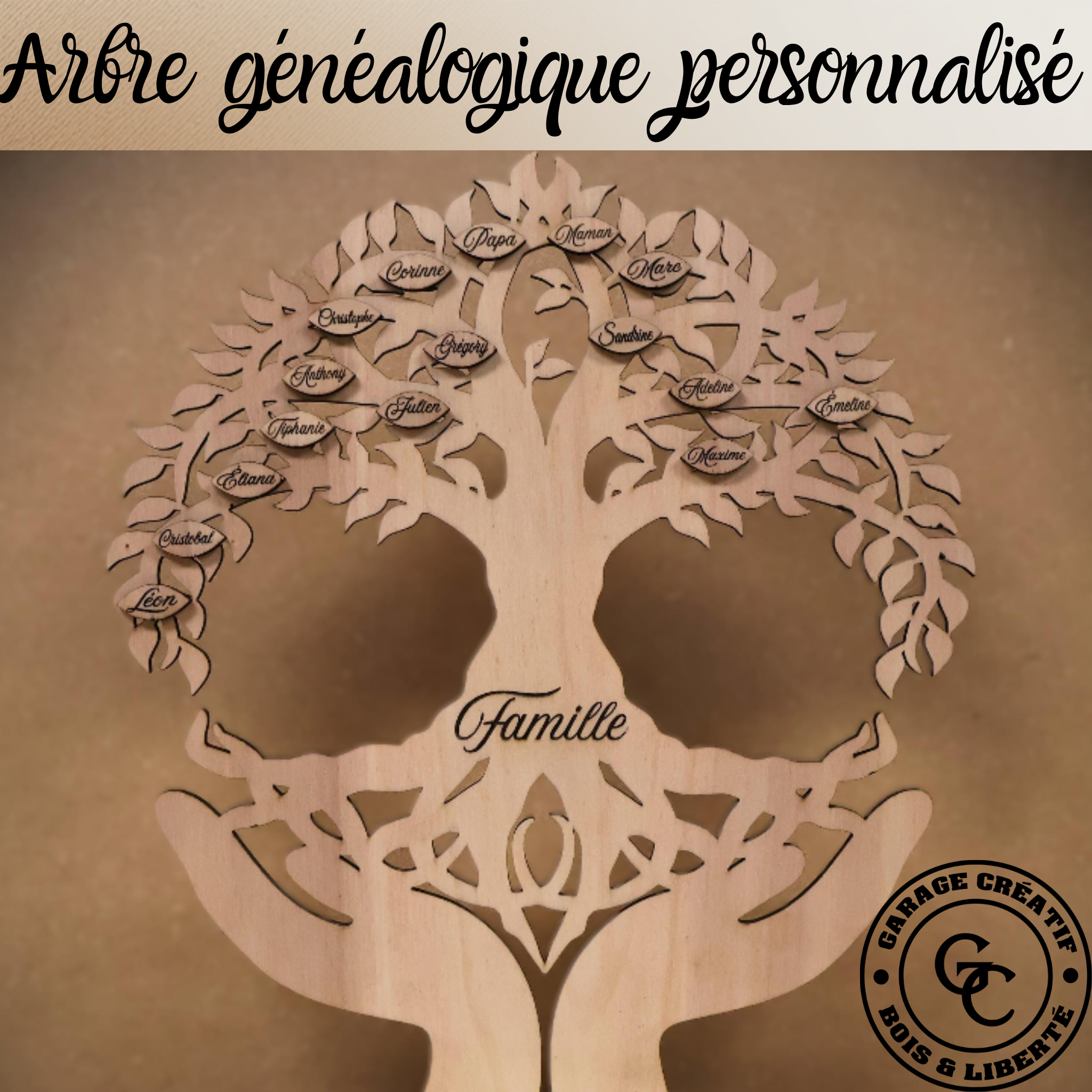Personalized Wooden Family Tree – Custom Family Gift – Handcrafted Wooden Family Names Decoration – Family Heritage Art