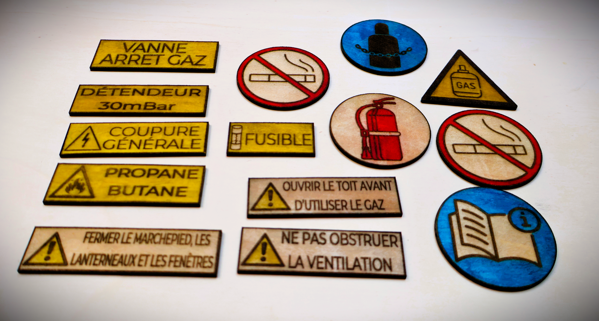VASP wooden labels for camper vans