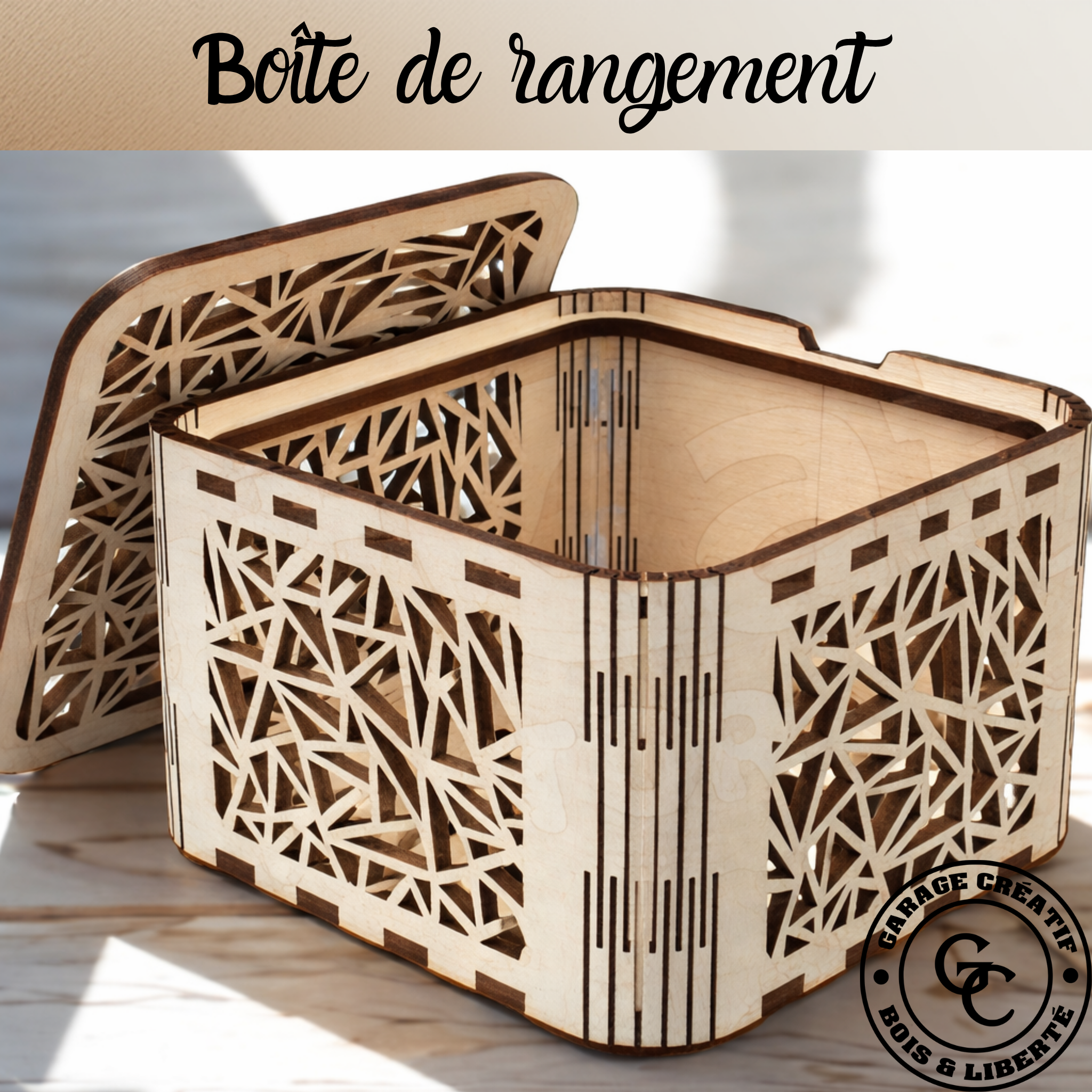 Boite en bois pour rangement maison. Fabrication artisanale française