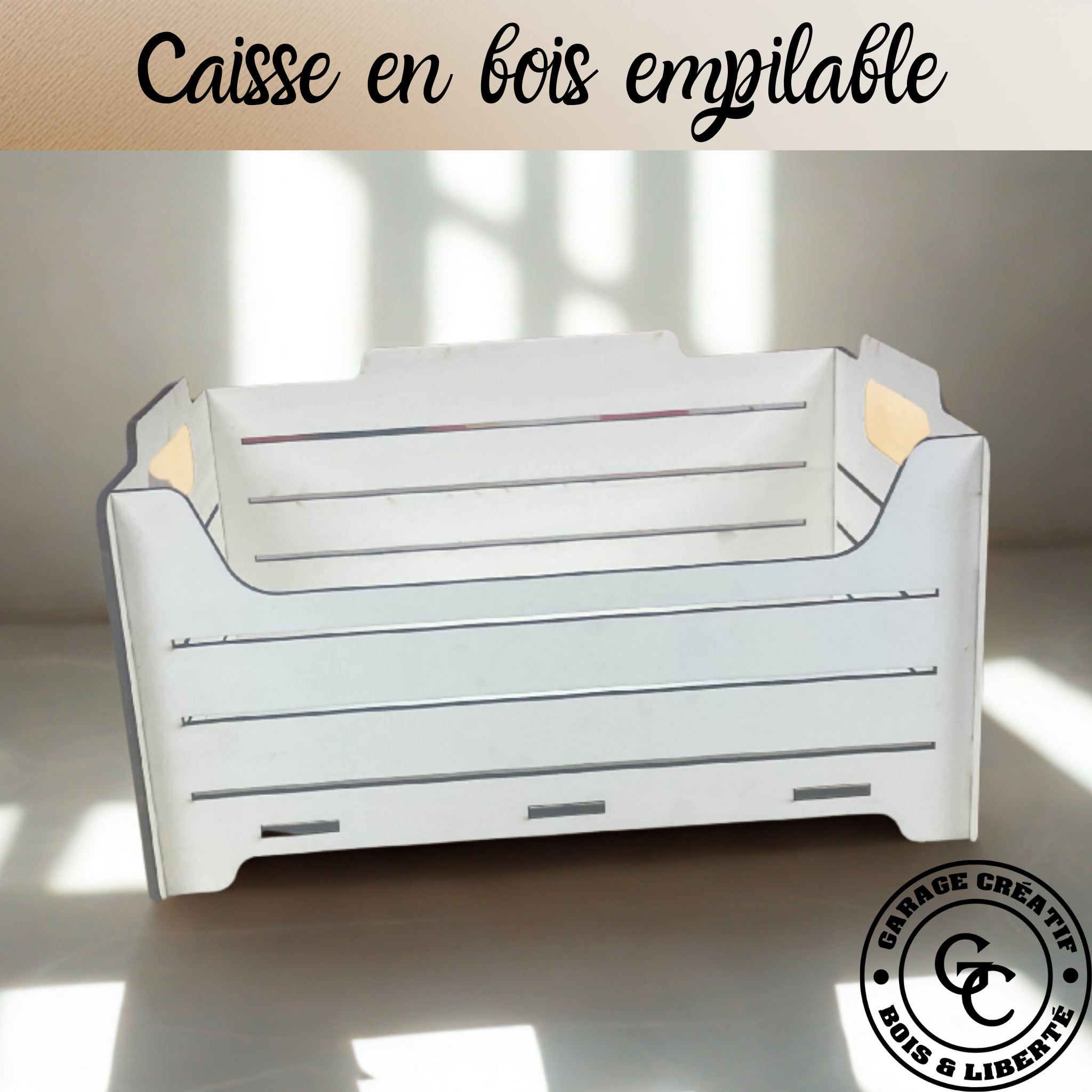 Caisses de rangement empilables. Fabrication artisanale en bois 
