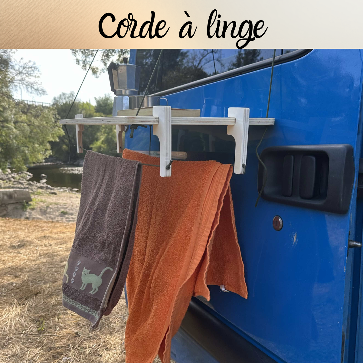 Support à linge pour tablette suspendue – Corde élastique