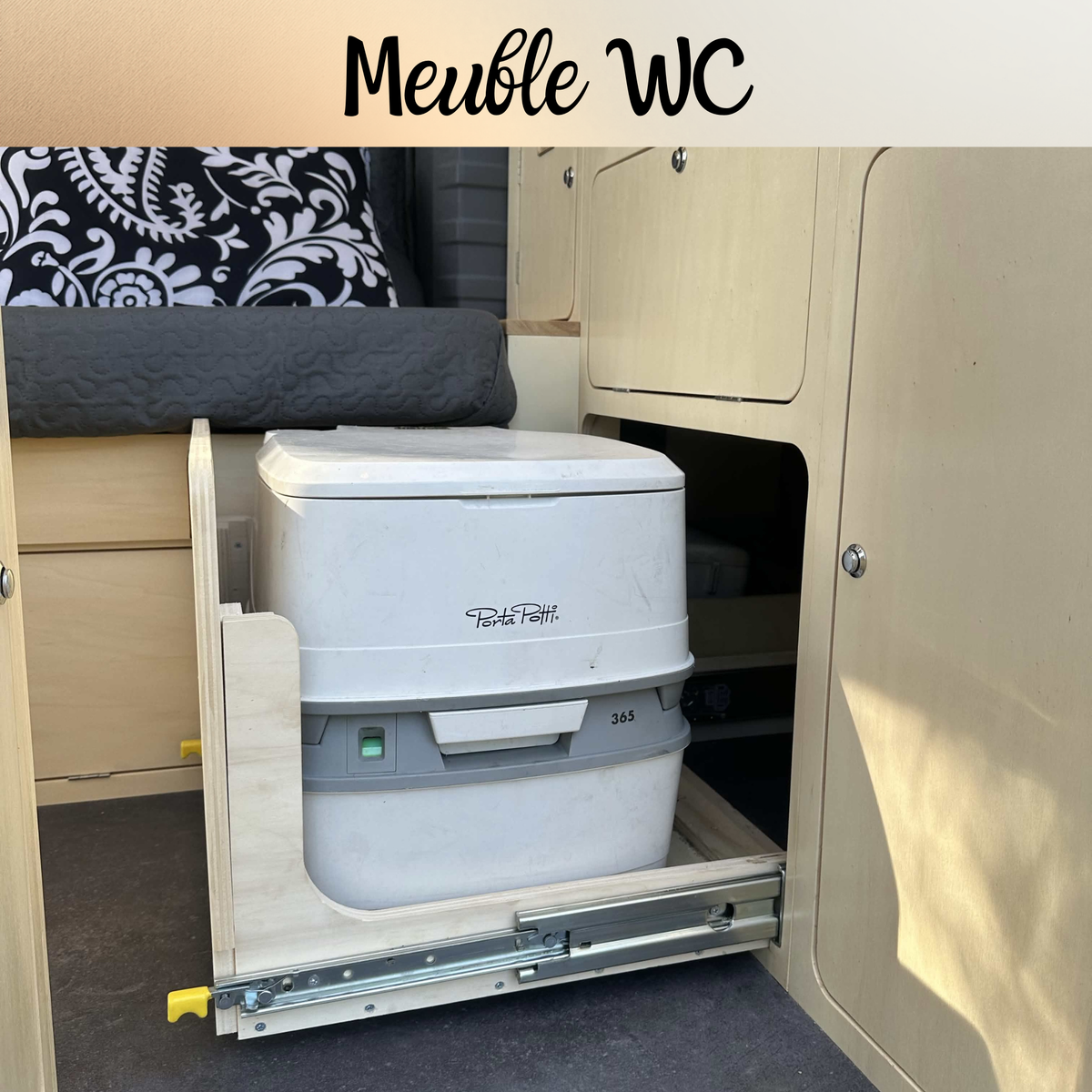 Meuble WC sur mesure – Peuplier 15 mm – Tiroir glissière charge lourde