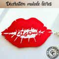 Décoration murale lèvres en bois personnalisée