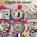 étiquette en bois personnalisée, idéale pour un baptême, un mariage ou toute occasion spéciale. Fabrication artisanal.