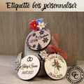 Etiquette en bois personnalisé pour mariage baptême anniversaire ou décoration de votre maison.  