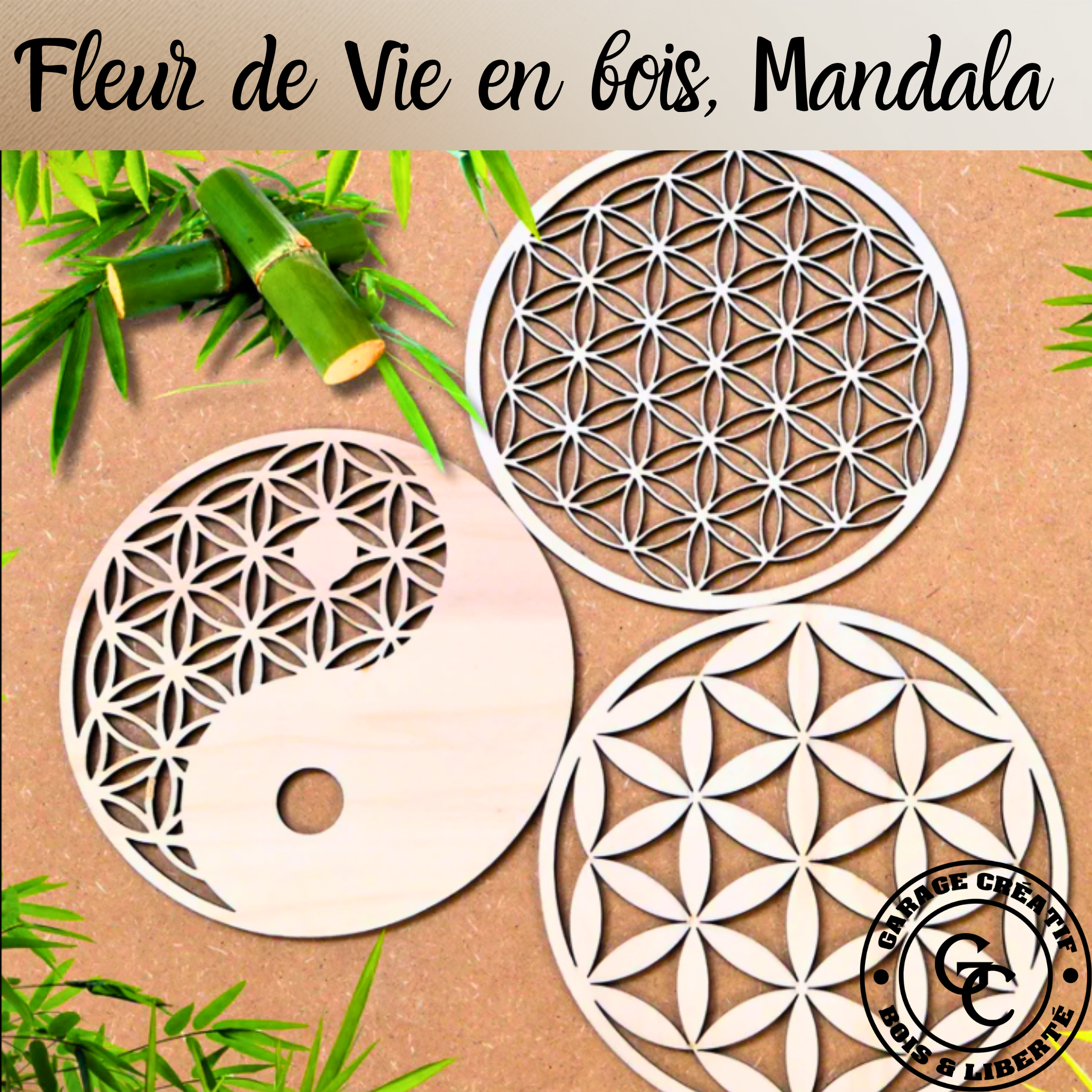 mandala en bois décoration murale