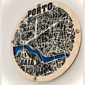 Horloge en bois plan de Porte. Fabrication artisanal