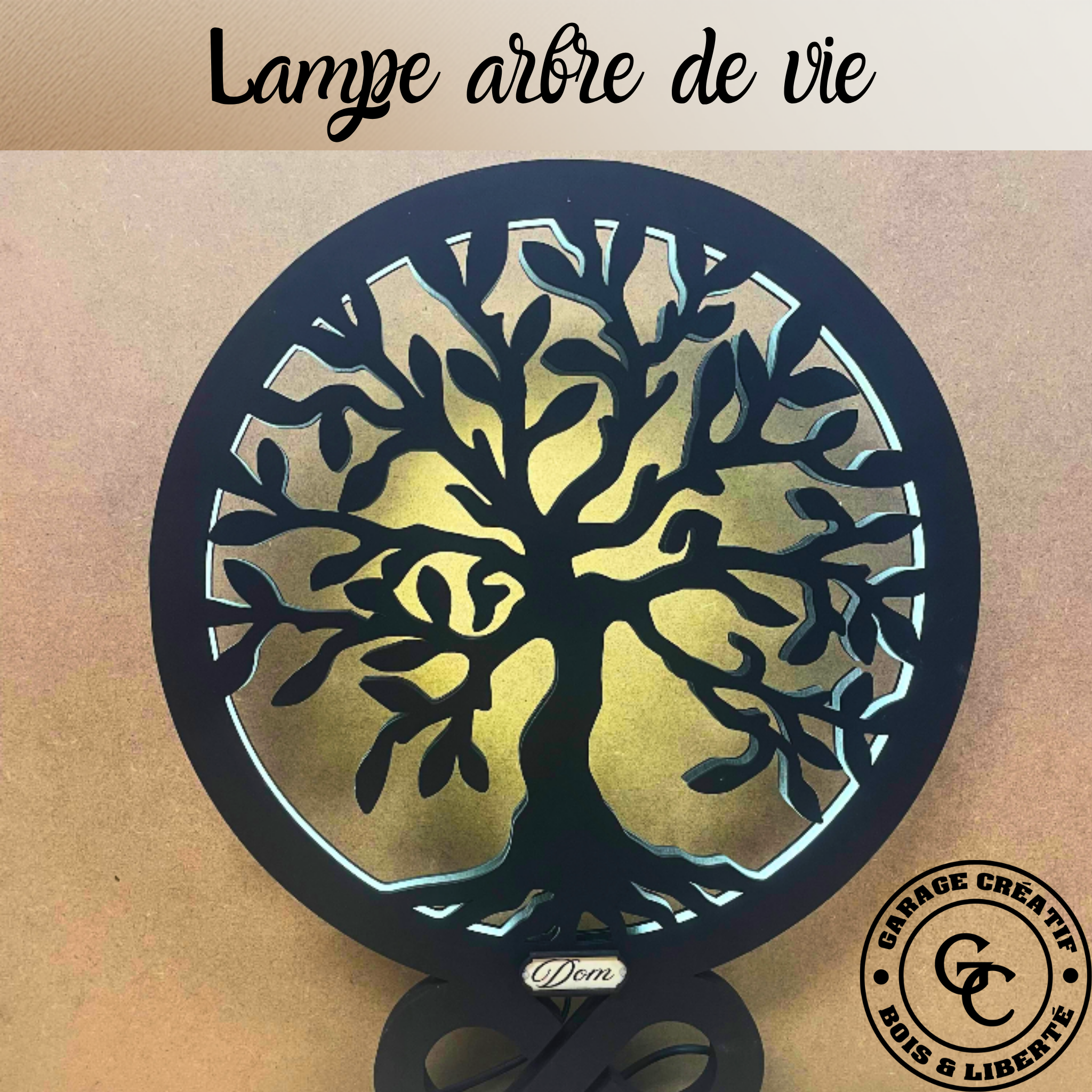 Lampe arbre de vie décorative en bois