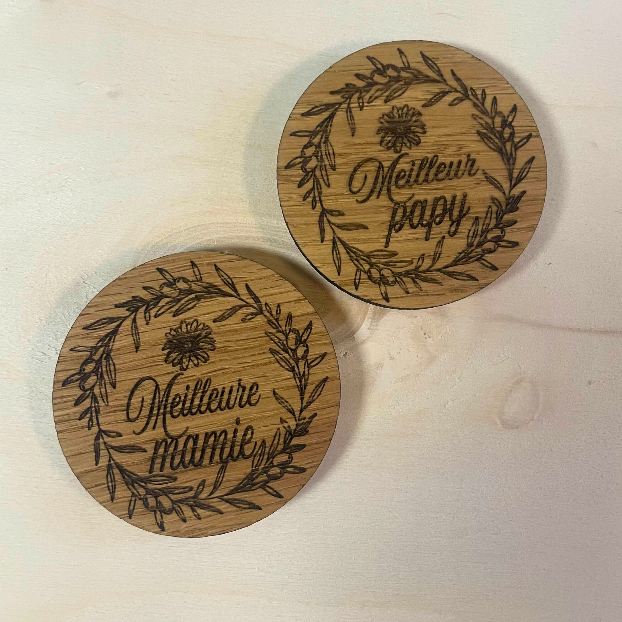 Magnet en bois personnalisee fabrication artisanale