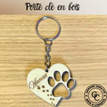 Porte clé patte de chien personnalisée