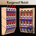 Rangement mural cartouches de silicone. Fabrication artisanale en bois