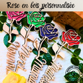 Idée cadeaux en bois personnalisé rose en bois fait a la main artisanat français