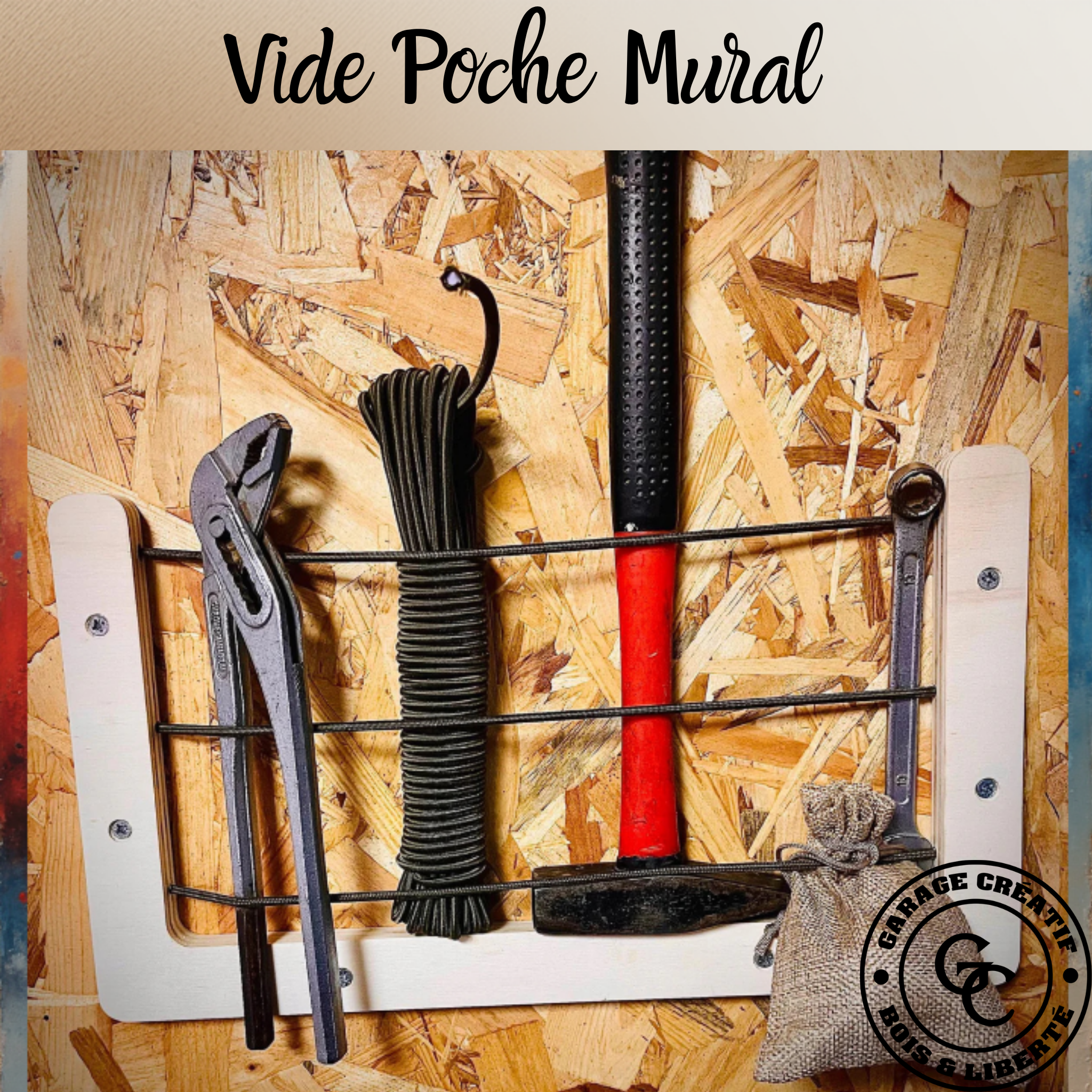 Vide-poche mural en bois pour Van Rangement sécurisé fabrication artisanal