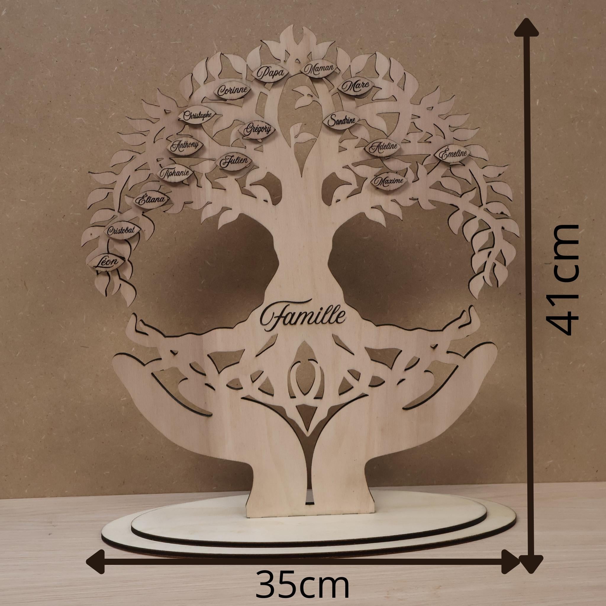 Personalized Wooden Family Tree – Custom Family Gift – Handcrafted Wooden Family Names Decoration – Family Heritage Art