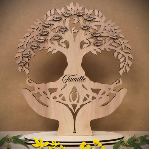 Personalized Wooden Family Tree – Custom Family Gift – Handcrafted Wooden Family Names Decoration – Family Heritage Art