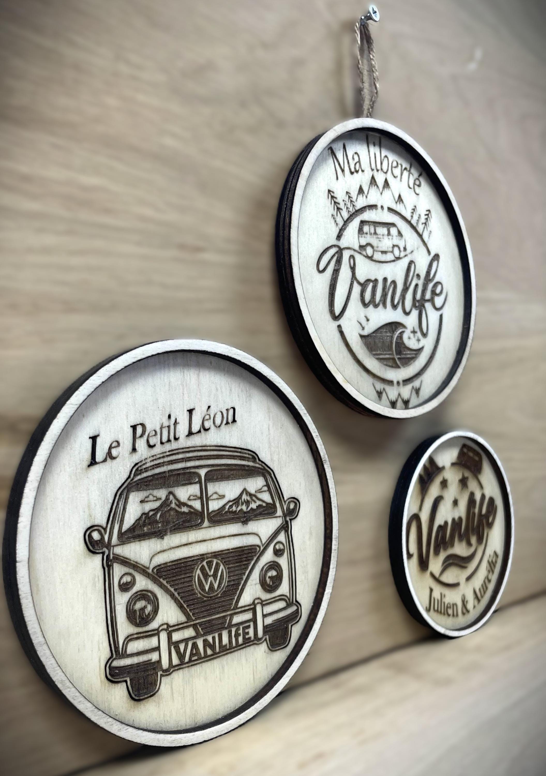Pancarte van personnalisée Décoration à coller ou suspendre van accessoires