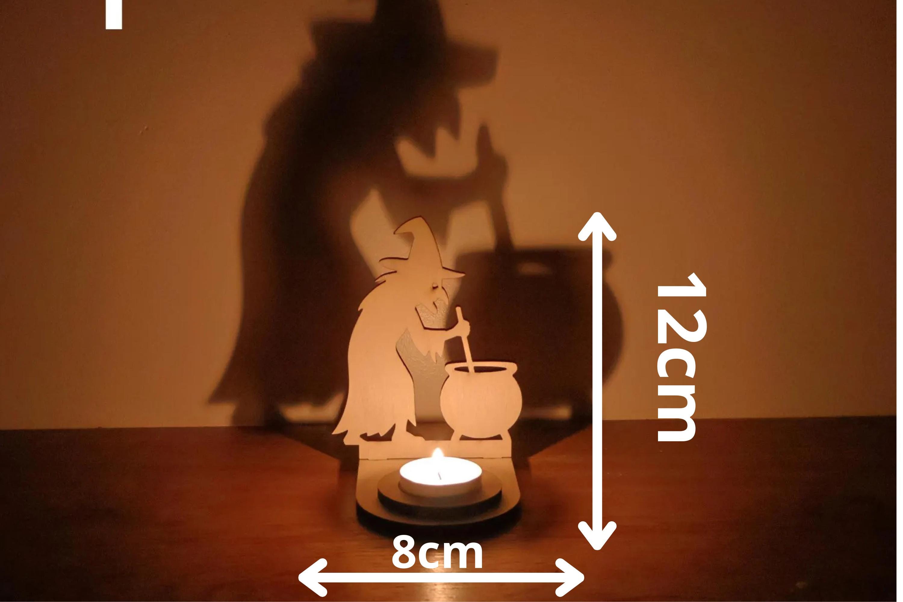 Support Bougie Sorcière décoration halloween Ombre Effrayante