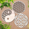 mandala en bois décoration murale