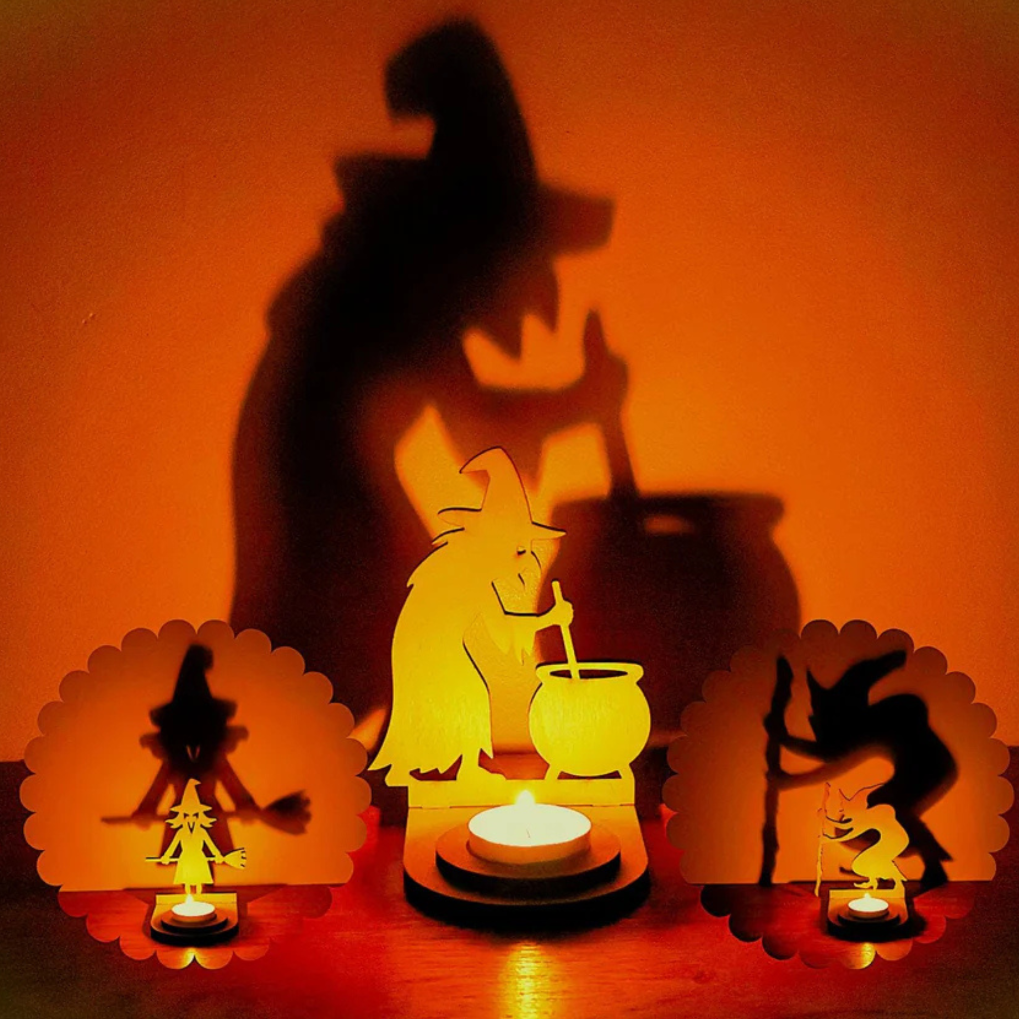 Décoration Halloween en bois fabrication artisanal