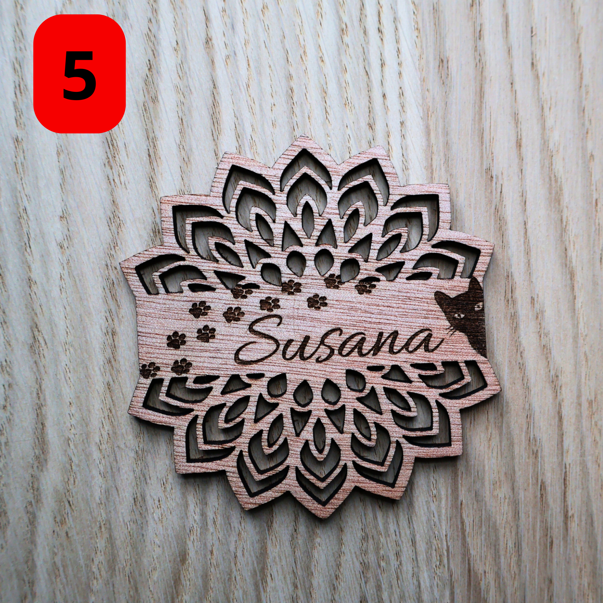 Dimensions et détails du dessous de verre mandala fleur de vie
