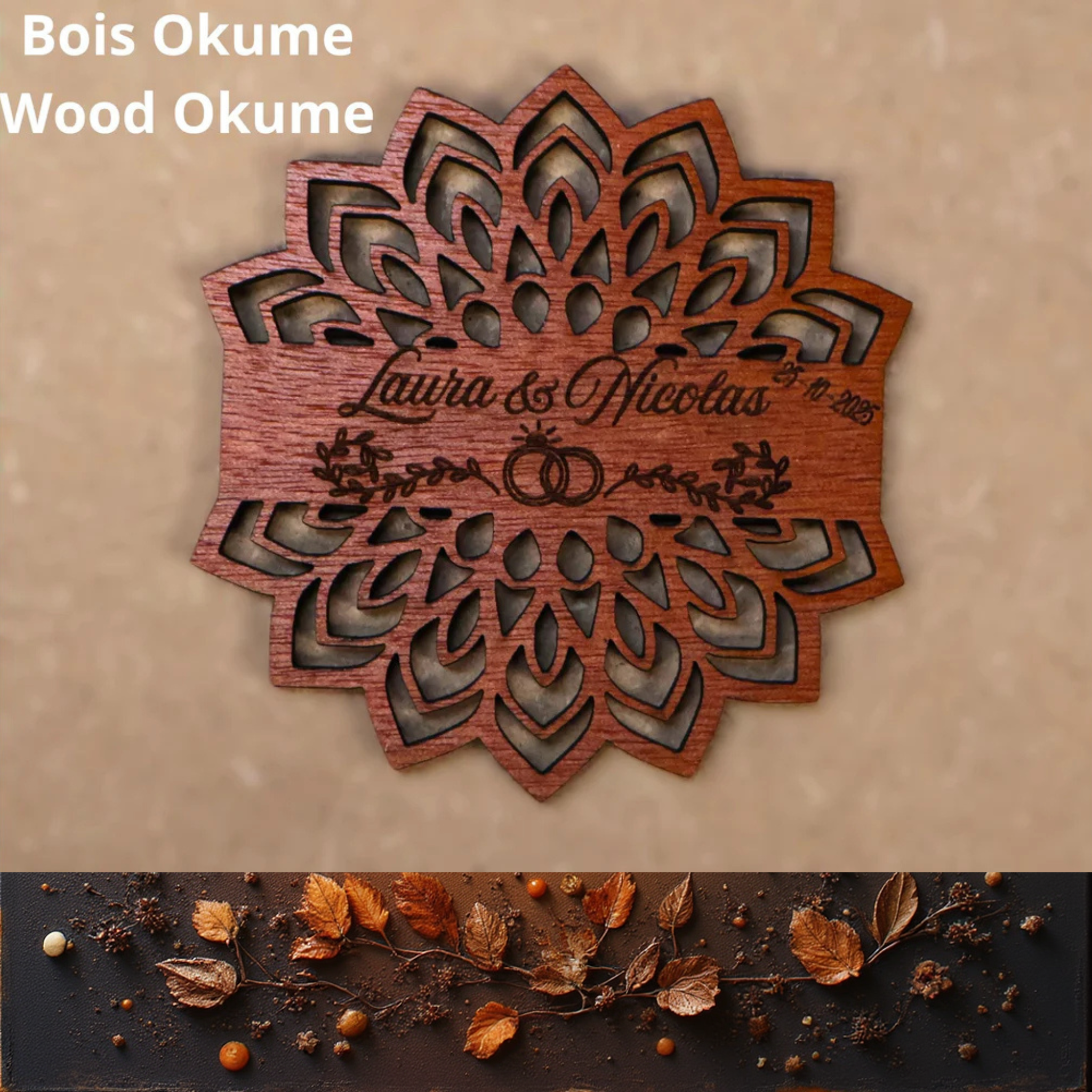 dessous de verre en bois personnalisé pour evenement 