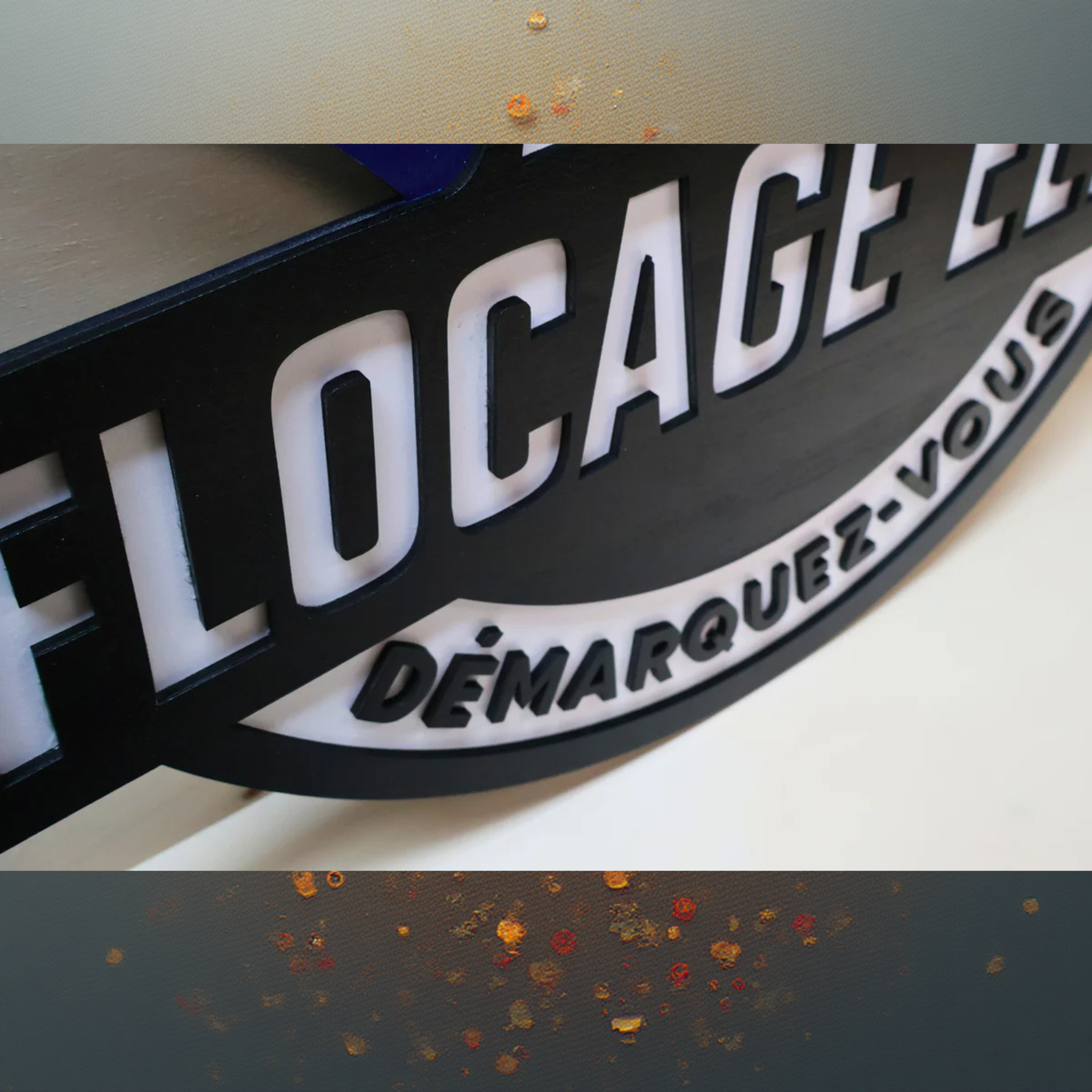 Enseigne murale en bois personnalisée, logo artisanal pour boutique, restaurant ou bureau