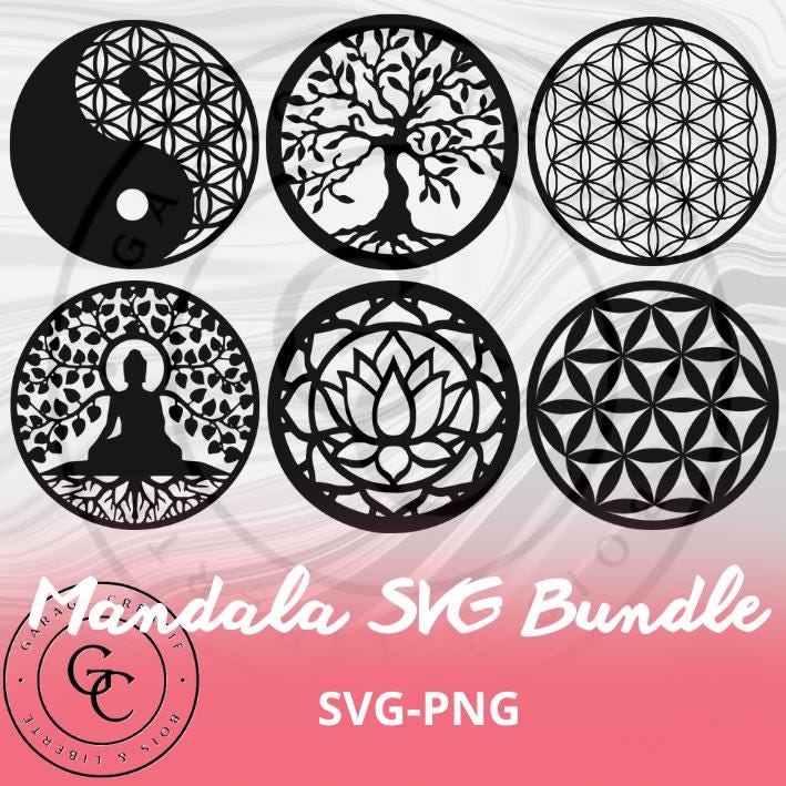 Fichier SVG pour découpe laser, forme mandala