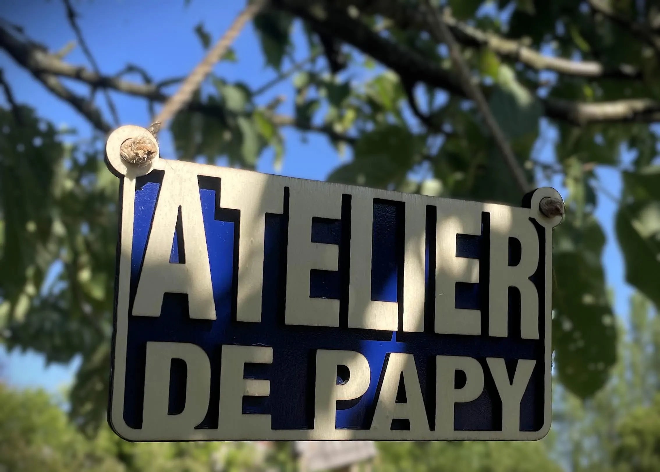 Pancarte Atelier Personnalisée, Plaque déco garage ou porte Couleur & texte au choix