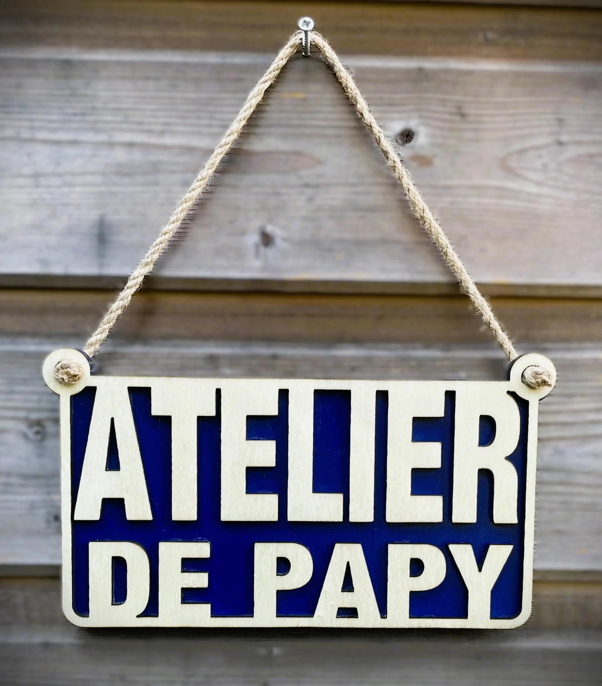 Pancarte Atelier Personnalisée, Plaque déco garage ou porte Couleur & texte au choix