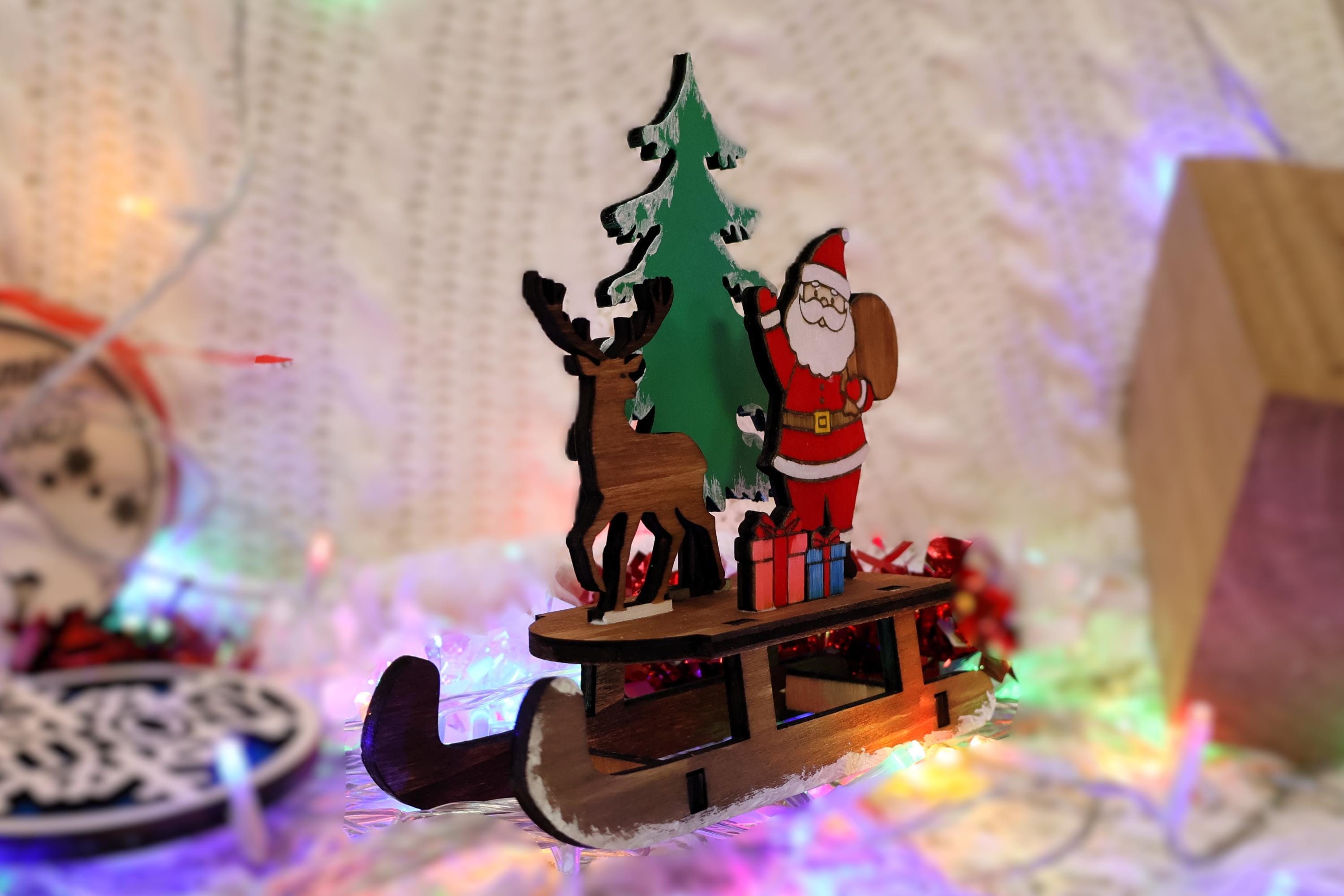 Wooden Christmas Sled DIY – Assemble & Paint Holiday Decoration for Kids and Christmas Lovers