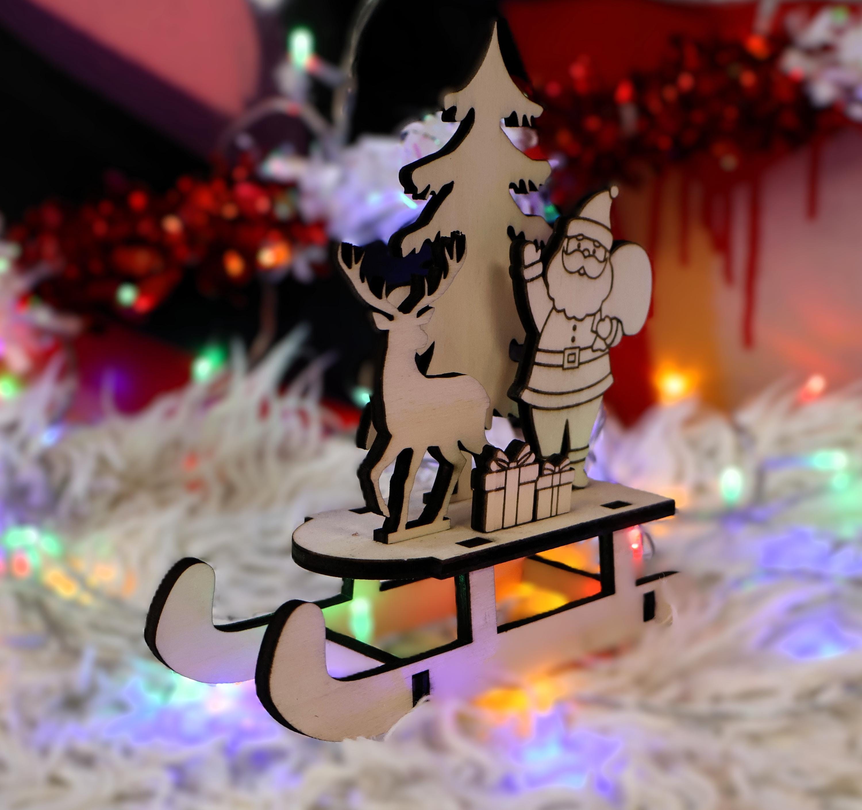 Wooden Christmas Sled DIY – Assemble & Paint Holiday Decoration for Kids and Christmas Lovers