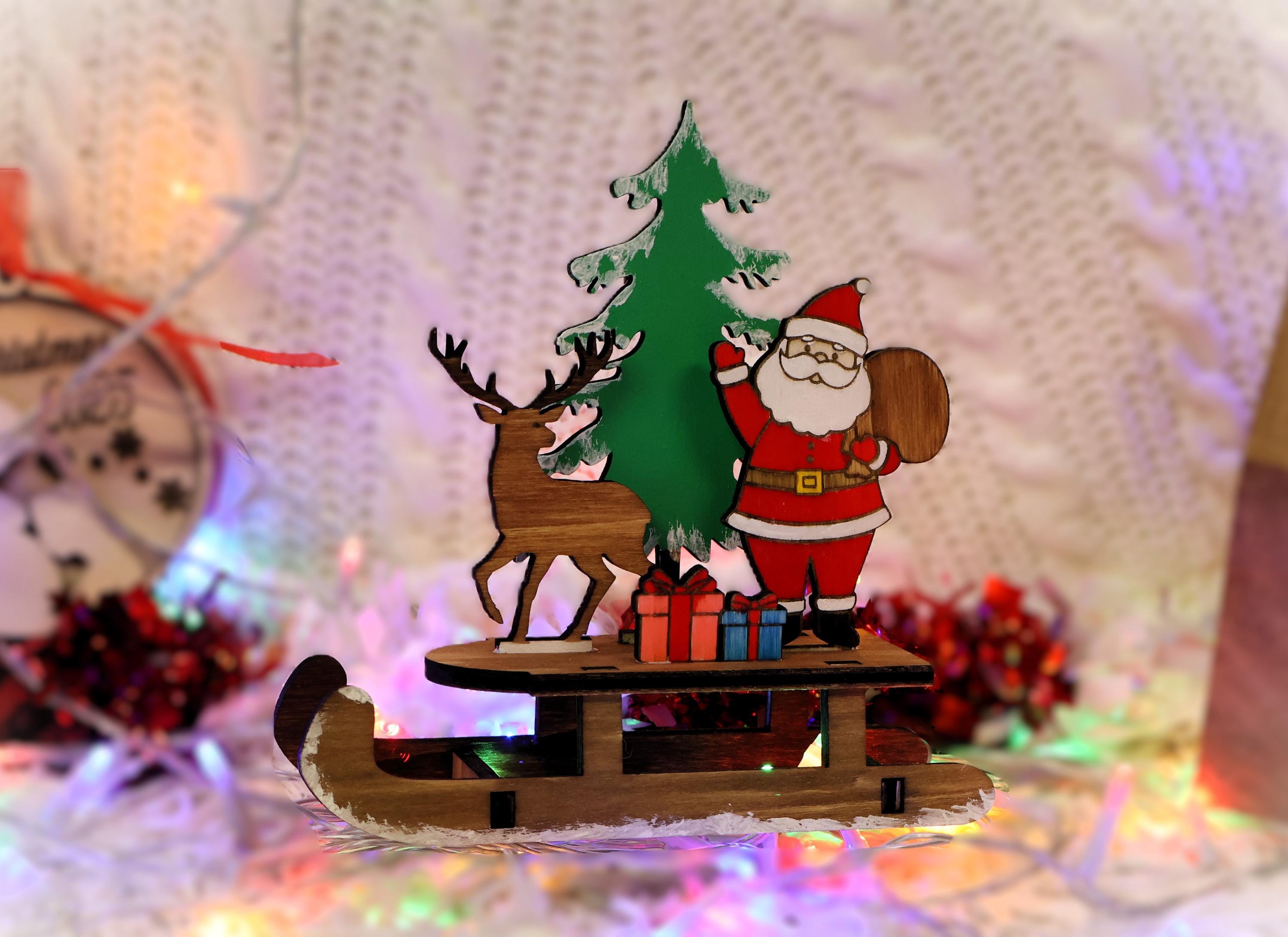Wooden Christmas Sled DIY – Assemble & Paint Holiday Decoration for Kids and Christmas Lovers